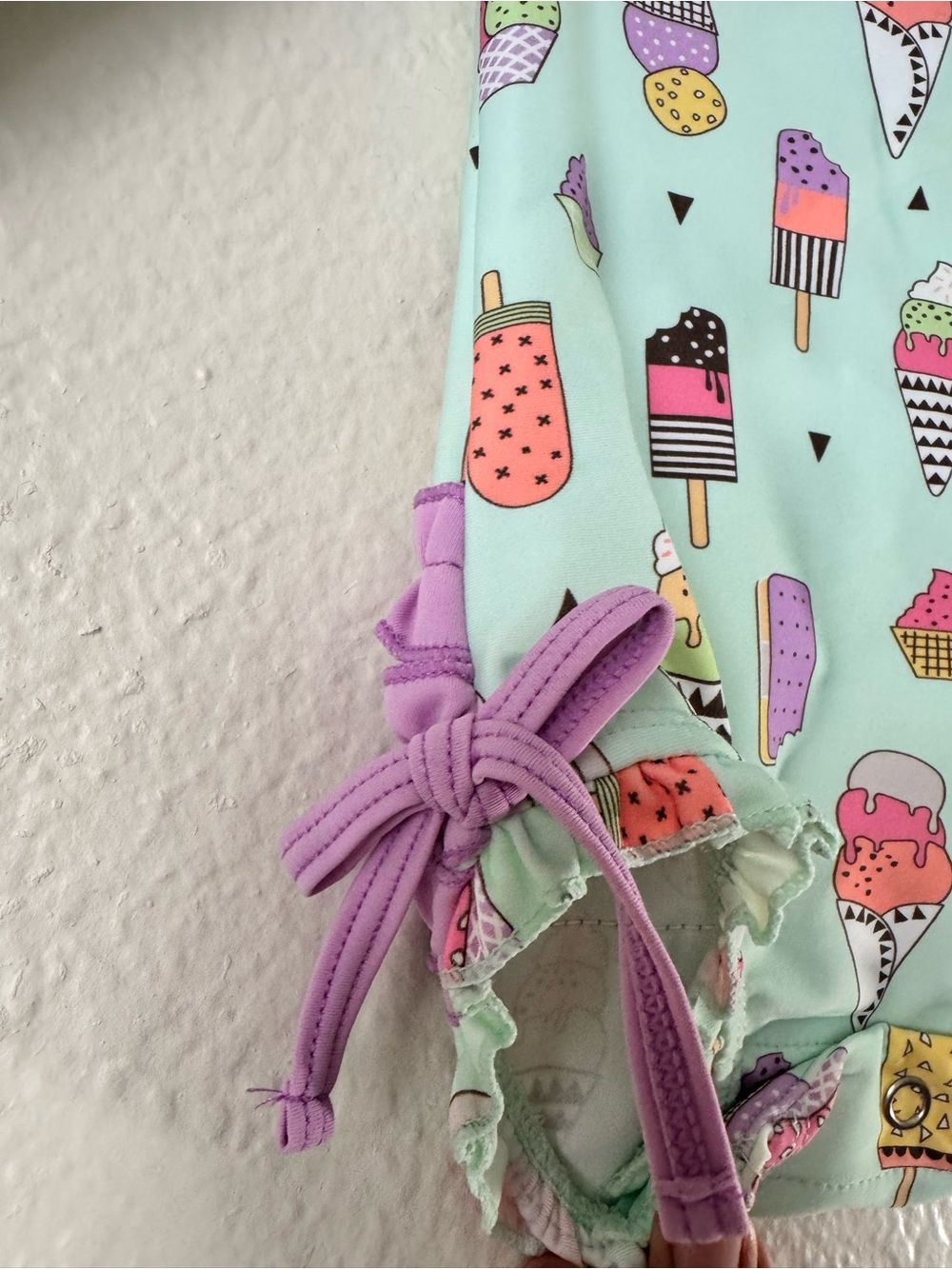 Ruffle Butts Ice Cream Print One-Piece Swimsuit Rash Guard - Picture 5 of 5